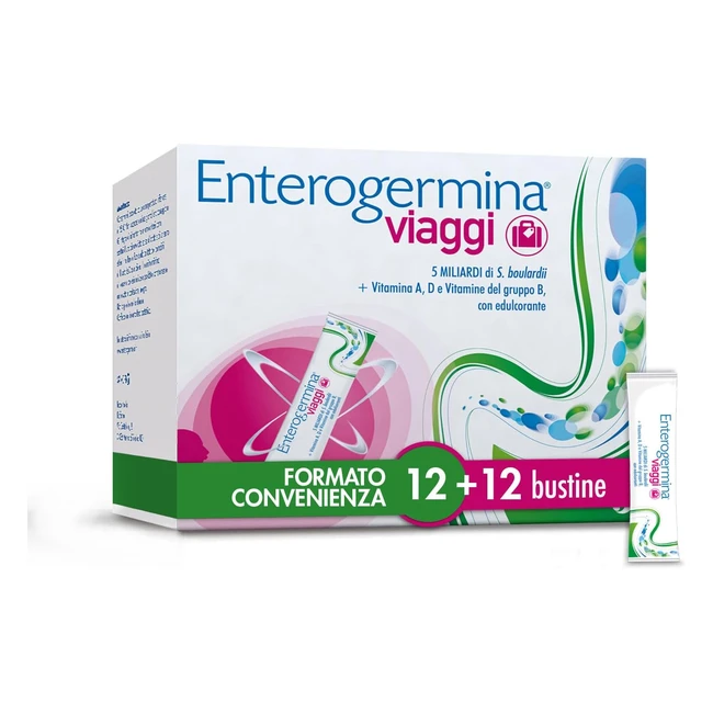 Enterogermina Viaggi - Integratore Alimentare per Regolarità Intestinale con Probiotici e Vitamine - Gusto Fragola