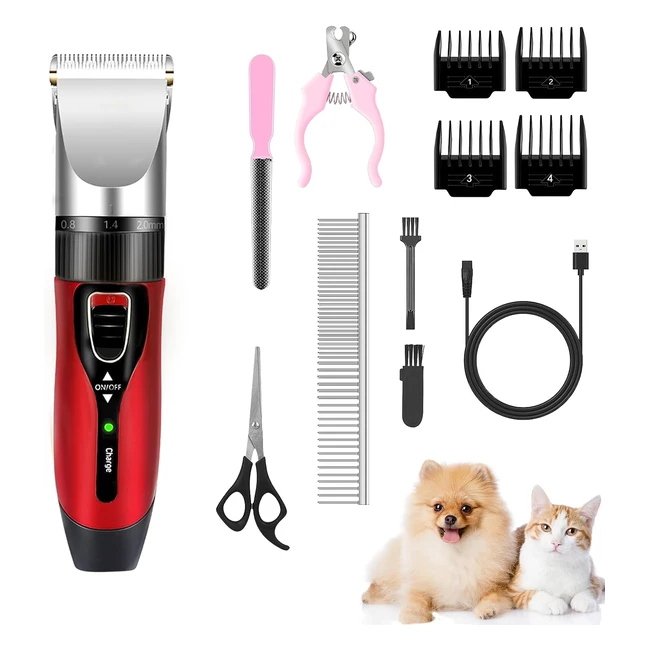 EOJJOISEE Dog Grooming Kit - Cordless Clippers for Thick Hair - High Power - Gol