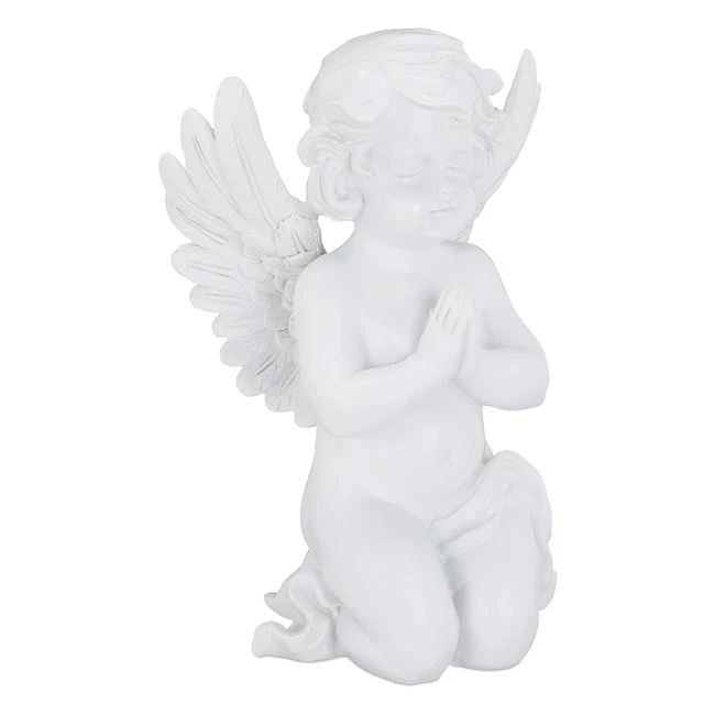 Figura decorativa para jardín - Ángel rezando - Resistente a la intemperie - Blanco