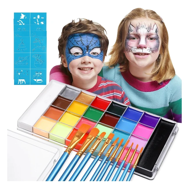 Lictin Face Body Painting Kit 26 Colors Rainbow Safe Nontoxic Water Based Split Cake Face Paint Palette