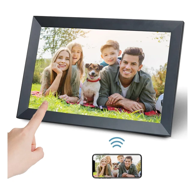 Aorpdd Digitaler Bilderrahmen WLAN 10.1 Zoll HD IPS-Touchscreen, 16 GB Speicher, automatische Drehung, teilen von Fotos oder Videos überall