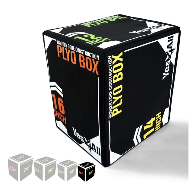 Yes4All 3-in-1 Soft Plyo Box Wooden Core Foam Plyometric Box - Exercise MMA Training