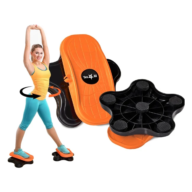 Yes4All Ab Twister Board - New Generation Waist Twisting Disc - Twist Board Stepper - Full Body Toning Workout - Noise-Free - 2pcs