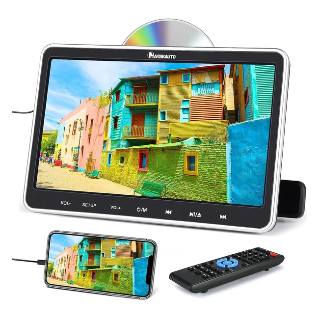 Lecteur DVD portable Naviskauto HDMI pour enfant - 101 pouces - AV IN/OUT - USB/SD - Région libre