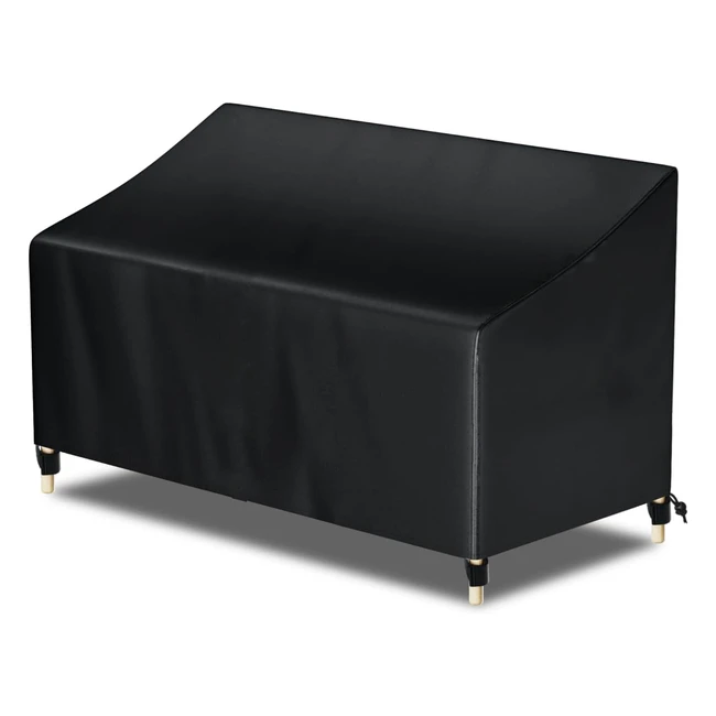 AWNIC Garden Bench Cover 3 Seater | Waterproof & Tear-Resistant | 160x70x60-88cm | Upgraded Black