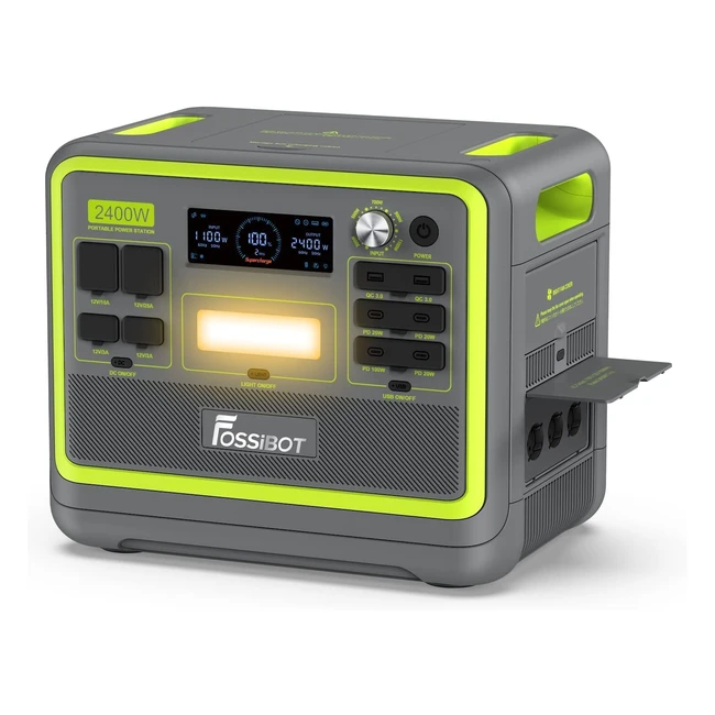 Générateur électrique portable Fossibot F2400 - 2048Wh 640000mAh - 3 sorties AC 2400W - 13 ports de sortie multifonctionnels