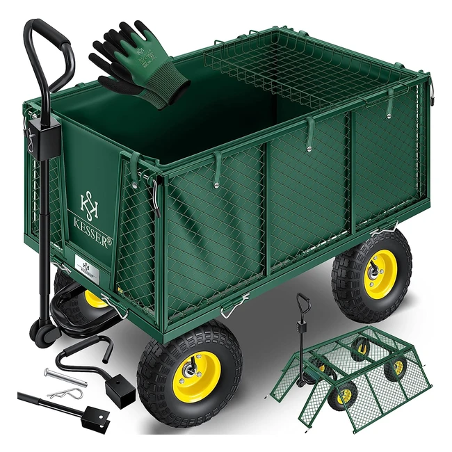 Kesser Cart 550 kg belastbarer Transportwagen Gartenkarre abnehmbare Plane Werkzeugwagen Handwagen vielseitige Verwendung