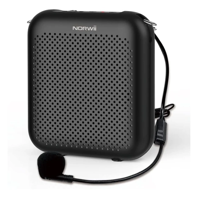 Amplificatore Vocale Portatile Norwii S358 - 4000mAh - Microfono Cablato - Nero