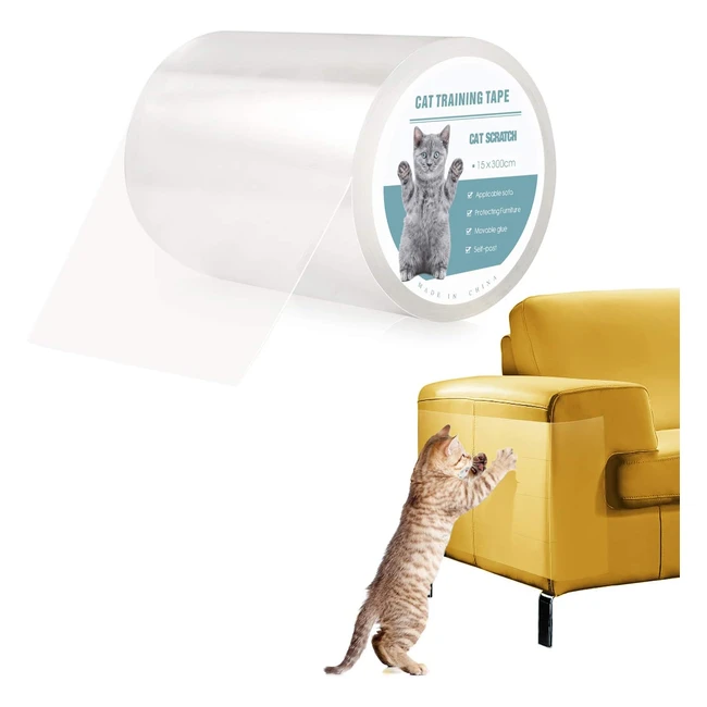 Protector de Muebles para Gatos 15x300 cm - Nano Cinta Adhesiva Anti Araazos -