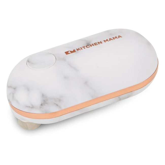 Ouvre-boîte électrique Kitchen Mama Mini - Fonctionnement automatique - Format de poche - Blanc marbré