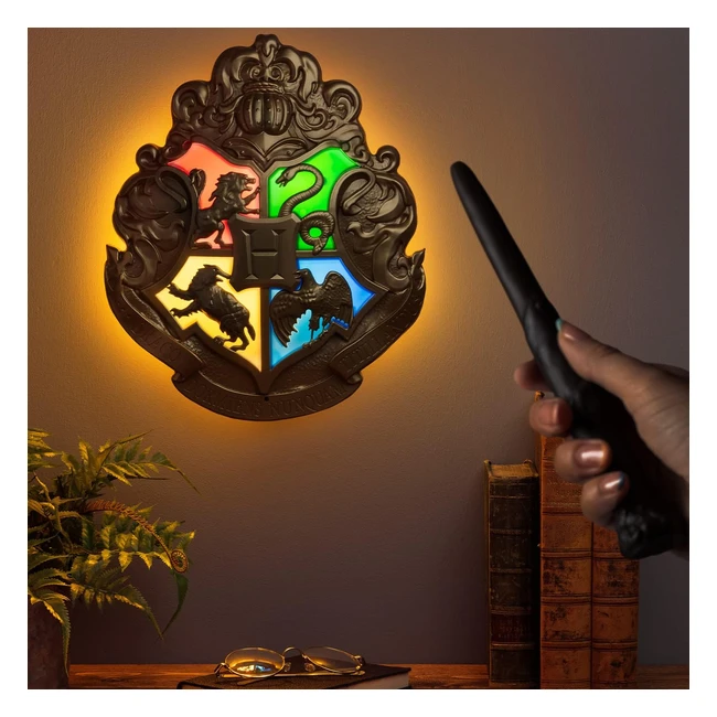 Lampe Harry Potter Blason Poudlard avec Baguettes Contrle - Produit Officiel
