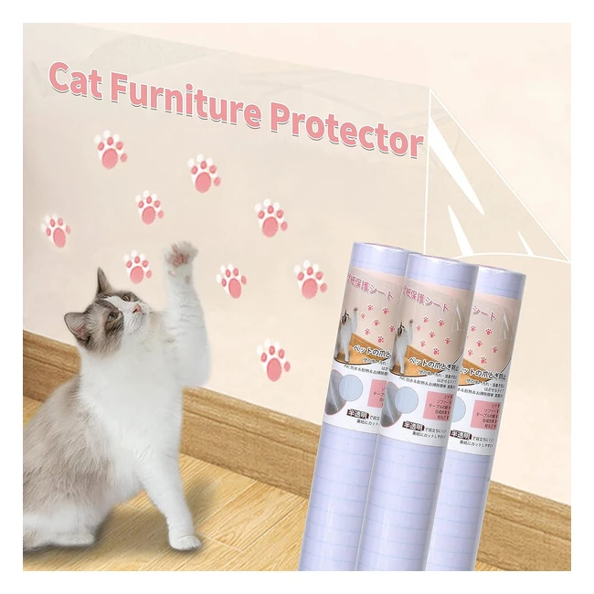 Cat Scratch Furniture Protector Tape - Clear Flexible Peelable - 30cm x 5m