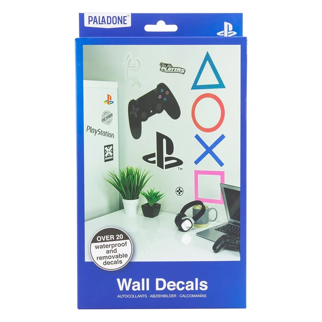 Adesivi da parete in vinile Paladone PlayStation - 22 adesivi impermeabili e rimovibili
