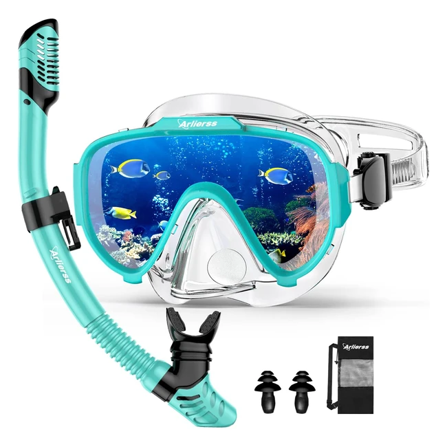 Set de snorkel para adulto - Mscara de buceo y tubo panormico de 180 - Gafas