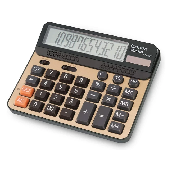 Calculatrice de bureau 12 chiffres avec touches de grand ordinateur et écran solaire