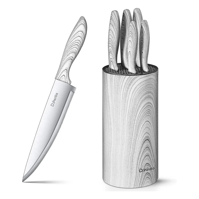 Ensemble de couteaux de cuisine Dperlla - 6 pièces en acier inoxydable - Nettoyage facile