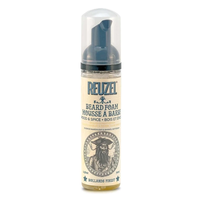 Reuzel Beard Foam Wood Spice - Schiuma per Barba 70 ml - Domina e Ammorbidisce i Peli Selvaggi