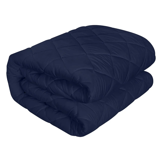 Utopia Bedding Quilted Fitted Mattress Pad - Small Double 4 ft - 122x190 cm - Deep 38 cm - Navy