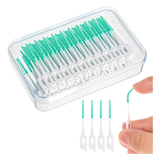 220pcs Interdental Brushes - Green Silicone Dental Brushes for Braces - Oral Cleaning