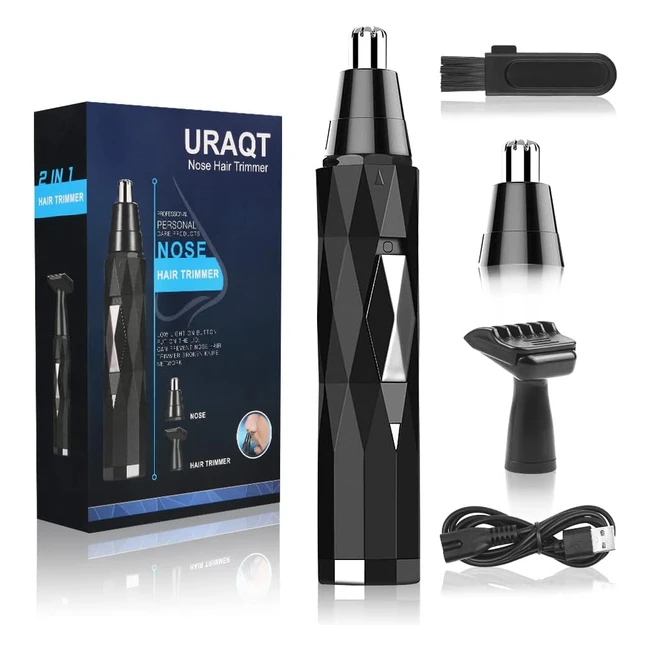 Professioneller Nasenhaartrimmer für Männer - URAQT 2-in-1 - Schmerzfreies und sicheres Trimmen - USB-Aufladung