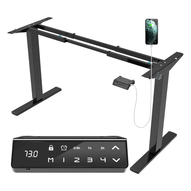 Jummico hhenverstellbarer Schreibtisch mit USB-Buchse und Touchscreentastatur