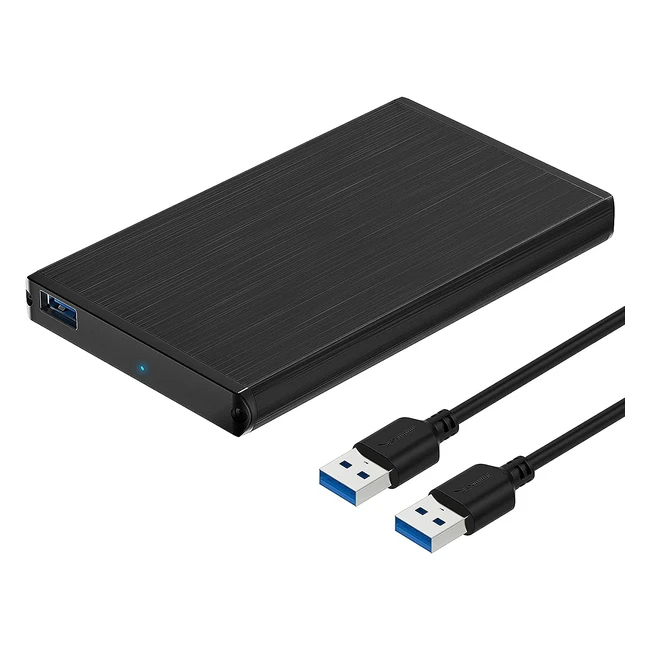 Boîtier externe Sabrent pour disque dur SATA 2.5 pouces 9.5 ou 7mm - Adaptateur SSD/HDD vers USB 3.2 - Station d'accueil sans outils - Supporte UASP - Câble USB inclus
