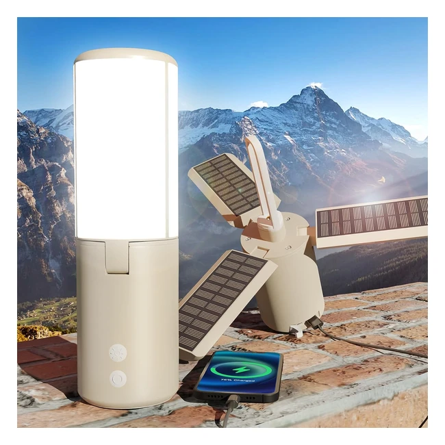 8000mAh Solar Camping Light Rechargeable Lantern - Dimmable, Adjustable, 5 Light Modes