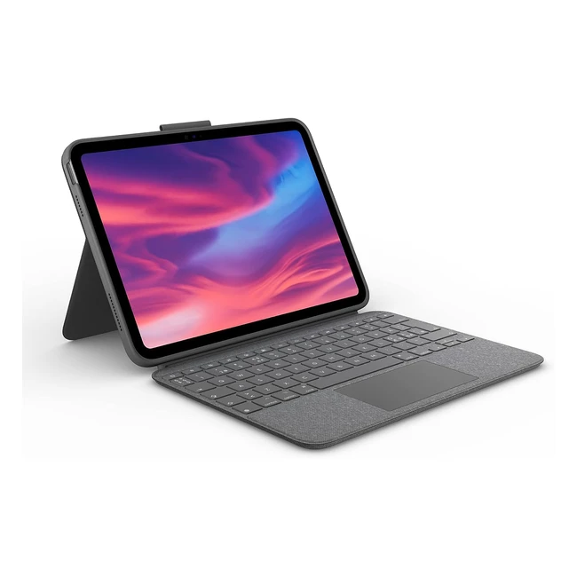 Logitech Combo Touch Case für iPad 10. Generation, abnehmbare Tastatur, Pan-Nordic-Layout, Graphit