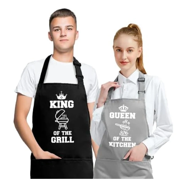 Grembiule da cucina per coppie King of the Grill Queen of the Kitchen - Diverten