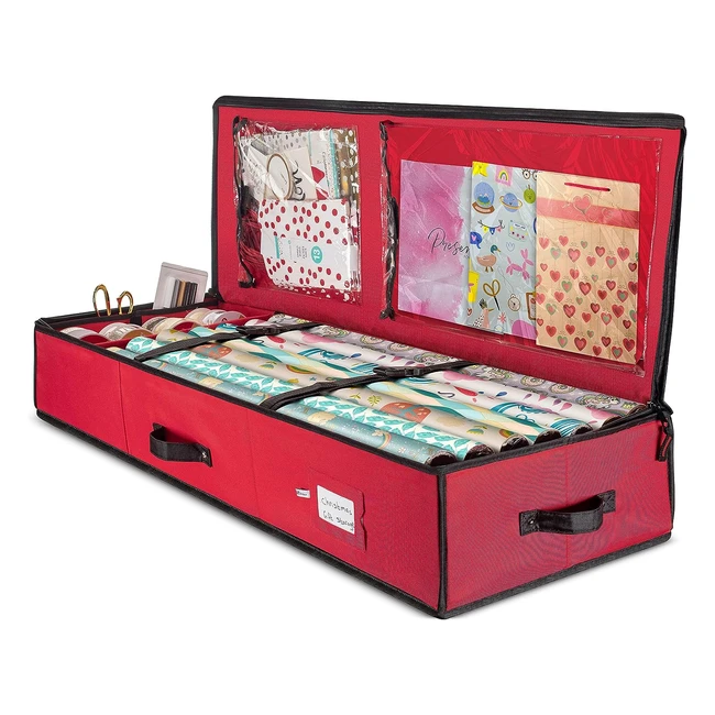 Premium Christmas Wrapping Paper Storage Bag - Fits 24 Rolls - 600D Tearproof - 5 Year Warranty