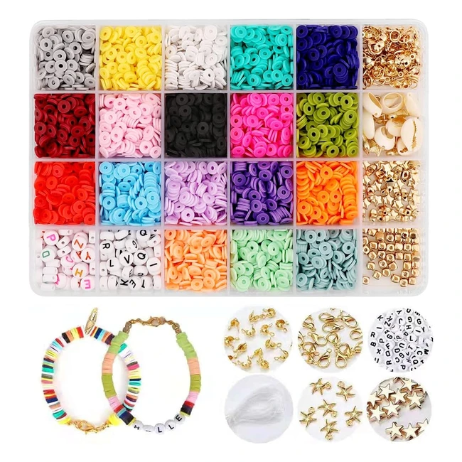Kit de cuentas coloridas Shimytop 4000 piezas 18 colores joyas DIY