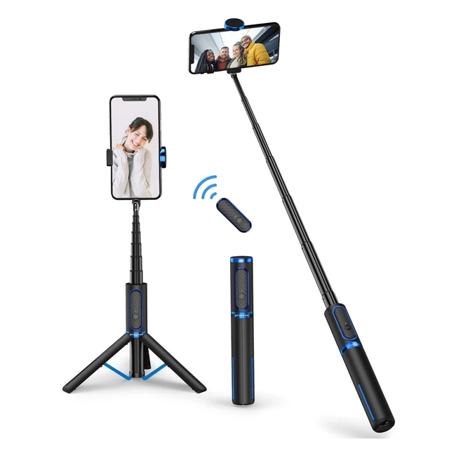 Atumtek Perche Selfie Stick Trépied Monopode Réglable Télescopique 3 en 1 - 270 Rotation - iPhone et Android