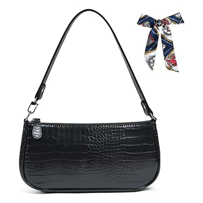 Retro Crocodile Pattern Shoulder Bag | Aucuu | Ref: 90s-CLTCH | Waterproof & Spacious