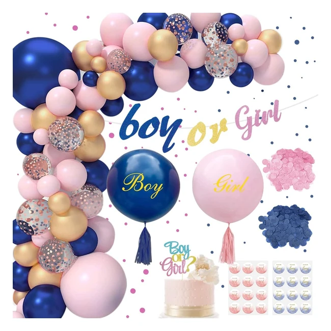 Decorazione Gender Reveal - Palloncini Rosa e Blu Navy - Festa di Rivelazione di
