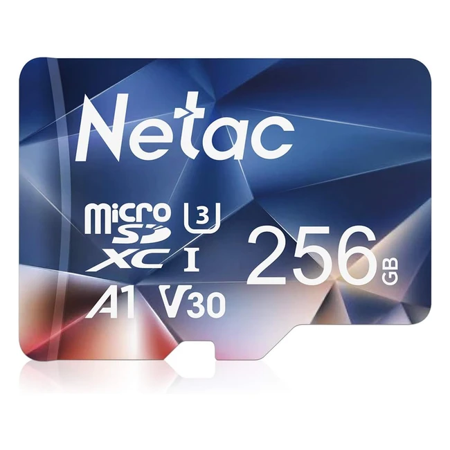 Carte mémoire micro SD Netac 256 Go pour Switch, appareil photo, smartphone, PS Vita, PS4 Pro, Go Pro - V30 U3 C10