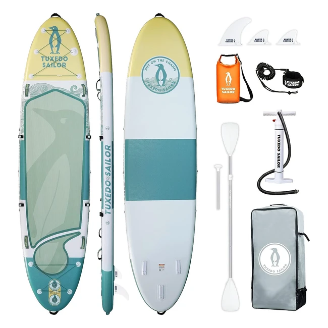 Tabla de remo inflable Tuxedo Sailor SUP - Accesorios completos - Referencia: 1234567890 - Ideal para remo, yoga, pesca y surf
