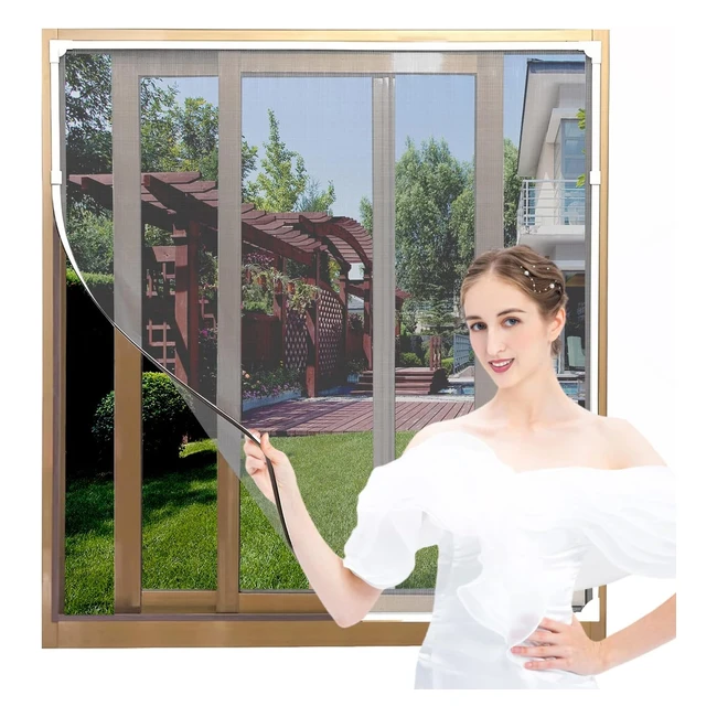 AMLOOPH Magnetic Window Fly Screens - Keep Bugs Out - DIY - White PVC Frames - G