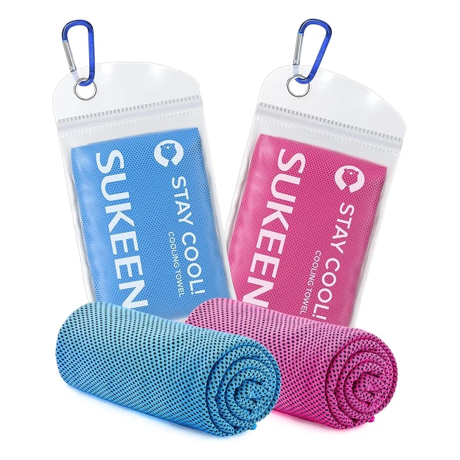 Sukeen Cooling Towel - Stay Cool and Dry with Soft Breathable Sweat Towel - 2 Pack