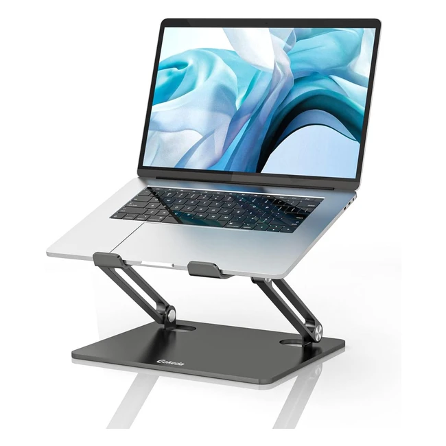 Gokeda Laptop Stand - Ergonomic Metallic Adjustable Riser for MacBook Pro/Air, Lenovo, Samsung, Acer - Up to 15 inches