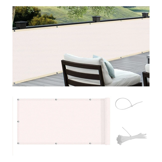 Frangivista per balcone Cool Area impermeabile e anti-UV 90x300cm beige