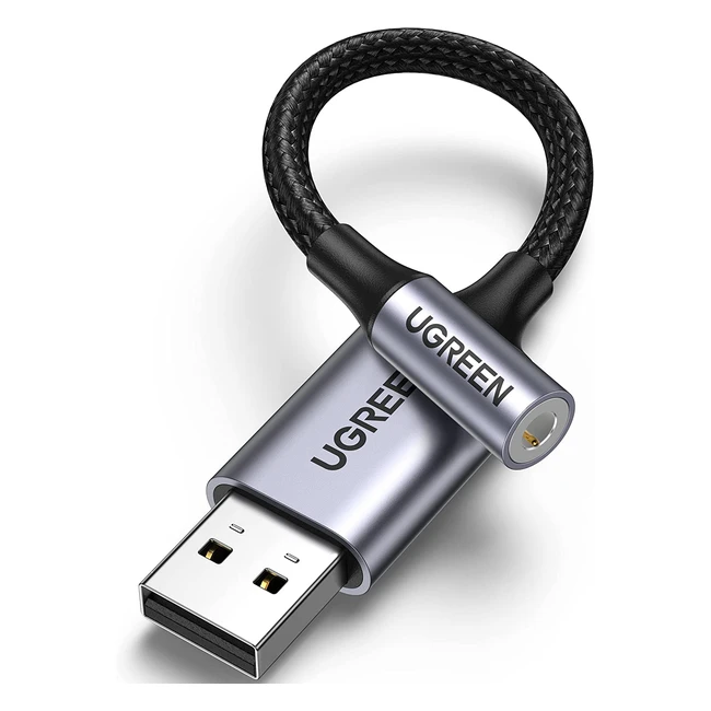 UGREEN USB to 3.5mm Jack Audio Adapter - High-Quality Sound - Universal Compatibility
