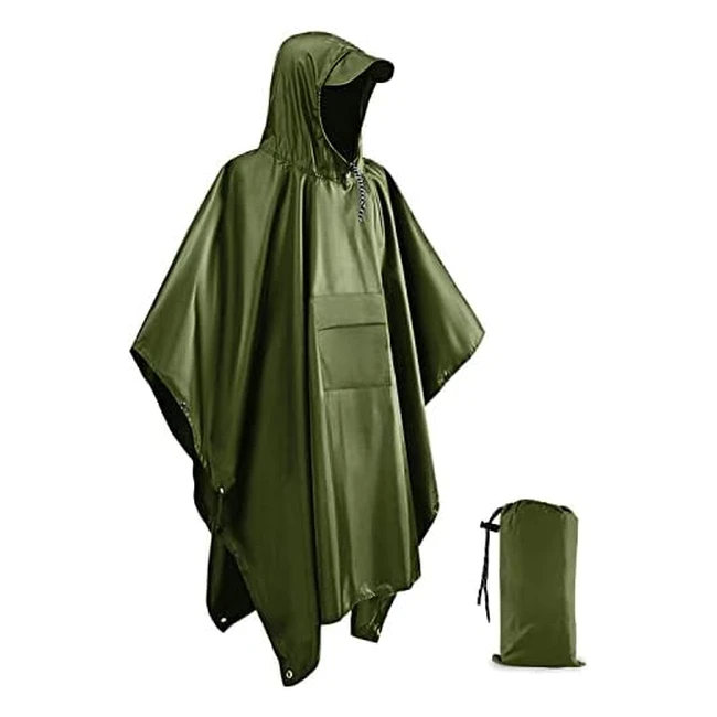 Victoper Waterproof Poncho - Lightweight Raincoat for Outdoor Activities - Refer