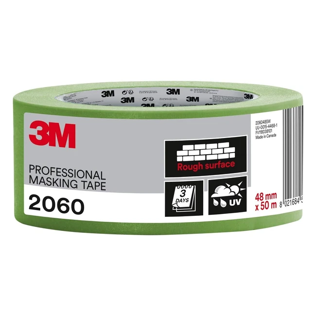 3M Masking Tape 2060 - High Tack, UV Stable - 48mm x 50m