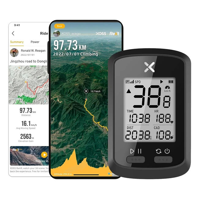 XOSS G Bike Computer GPS Velocímetro Inalámbrico Odómetro Rastreador de Ciclismo Bicicleta Eléctrica de Carretera a Prueba de Agua MTB Bicicleta Bluetooth ANT+ Computadoras de Ciclismo