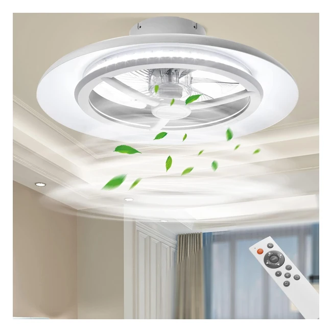 BKZO 55cm LED Ceiling Fan Light with Stepless Dimming - Modern Fan Lighting 3000