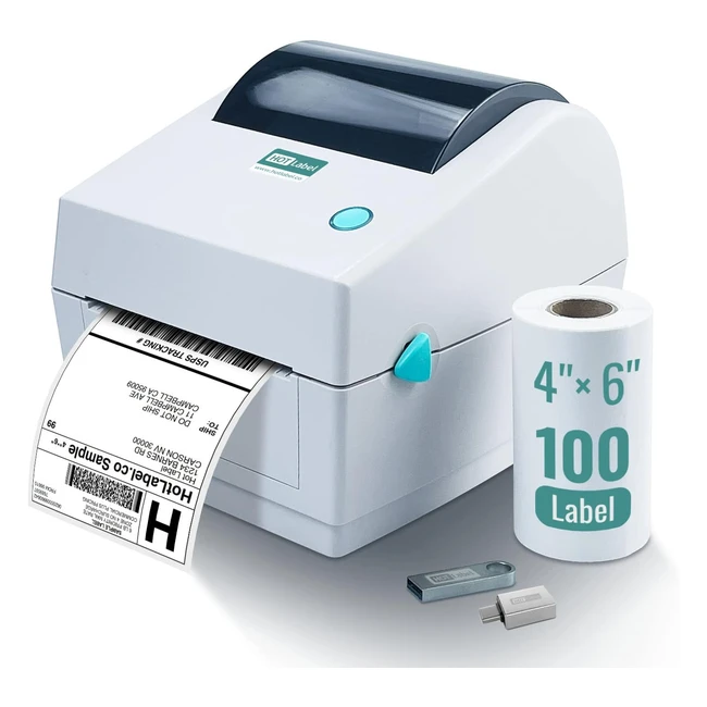 Impresora de Etiquetas Trmicas 4x6 - Hotlabel - Incluye Memoria USB y 100 Etiq