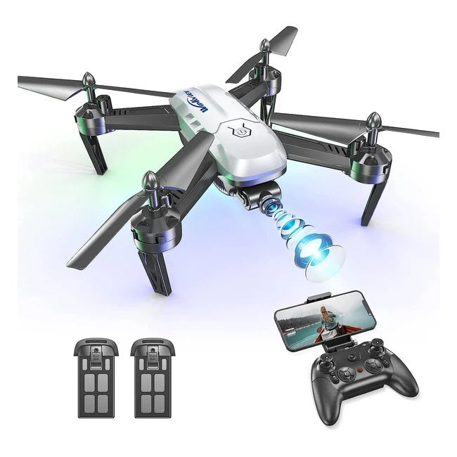 Wipkviey T6 Drohne mit Kamera 1080p HD WiFi FPV Drohne für Anfänger RC Quadcopter mit 2 Batterien