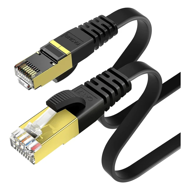 Câble Ethernet Cat 7 Kasimo - Haut débit 10 Gbps - 600 MHz - 2m Noir