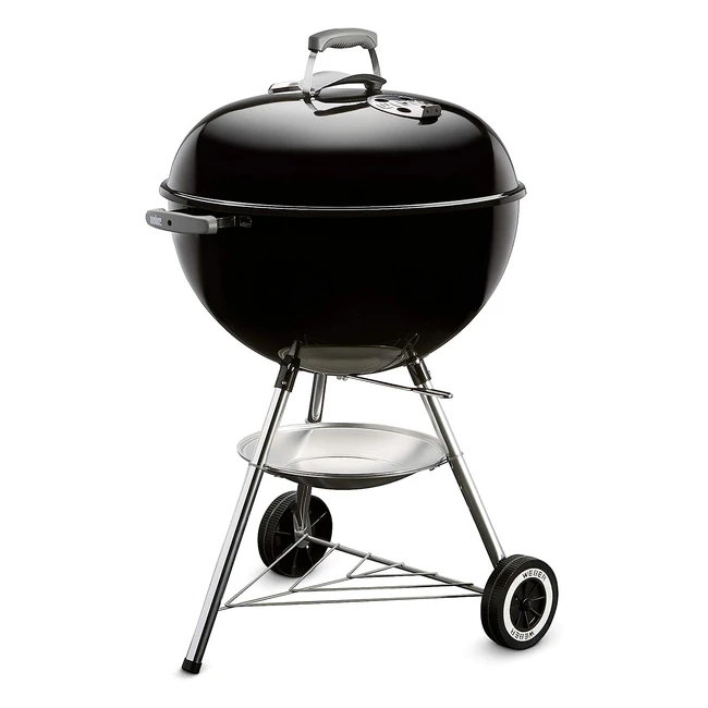 Weber Classic Kettle Charcoal Grill BBQ 57cm - Lid Thermometer - Freestanding Outdoor Oven - Black