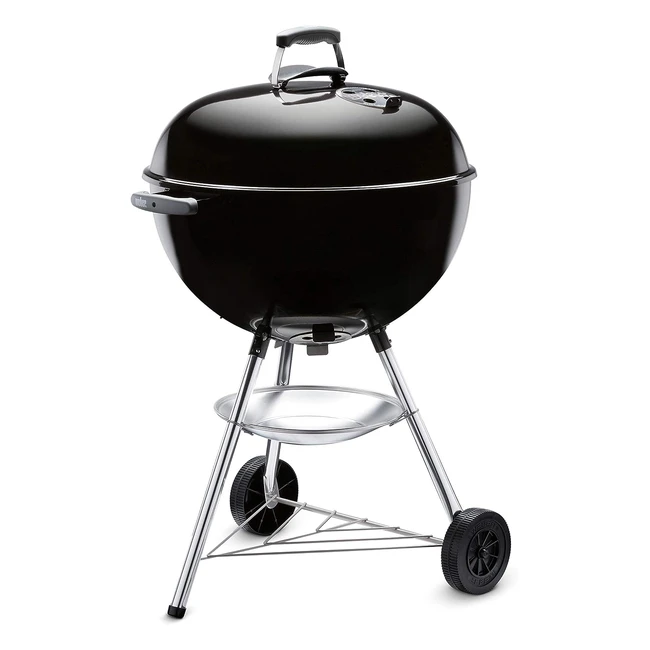 Weber BarbKettle Charcoal BBQ 57cm - Stylish Design - Cook Burgers, Sausages, Pizza - Outdoor Oven and Cooker - Black